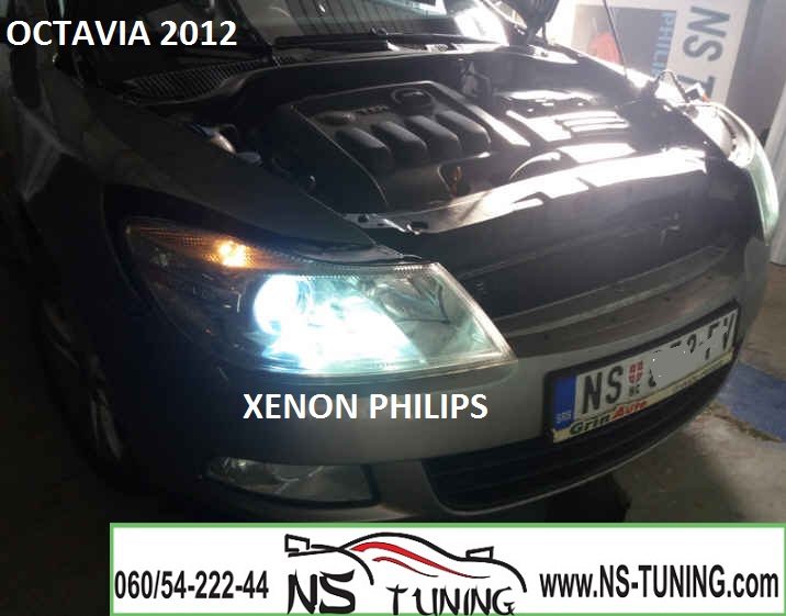 skoda octavia 2 restayl xenon far d1s sijalica philips ugradnja novi sad tuning